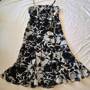 Women's CDC Black and White Floral Midi Dress